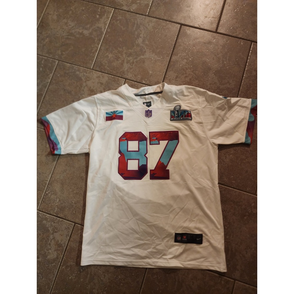 Nike Travis Kelce Kansas City Chiefs Super Bowl LVII Fashion Jersey White Mens M